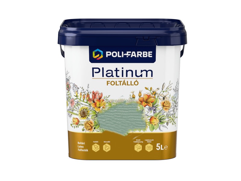 Poli-Farbe Platinum Foltálló beltéri falfesték – Holdviola H15 – 5 L