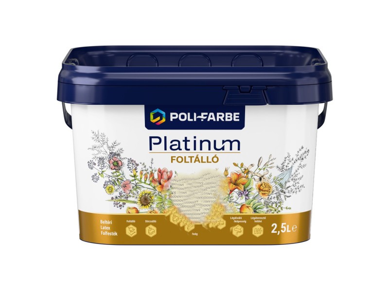 Poli-Farbe Platinum Foltálló beltéri falfesték – Harmatos Írisz H5 – 2,5 L
