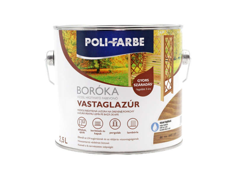 Polifarbe Boróka Lazúr Színt. UV 2.50 L