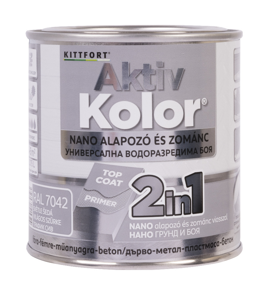 Kittfort AktivKolor Nano - Világosszürke - RAL 7042 - 0,375 L