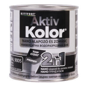 Kittfort AktivKolor Nano - Fekete - RAL 9005 - 0,375 L