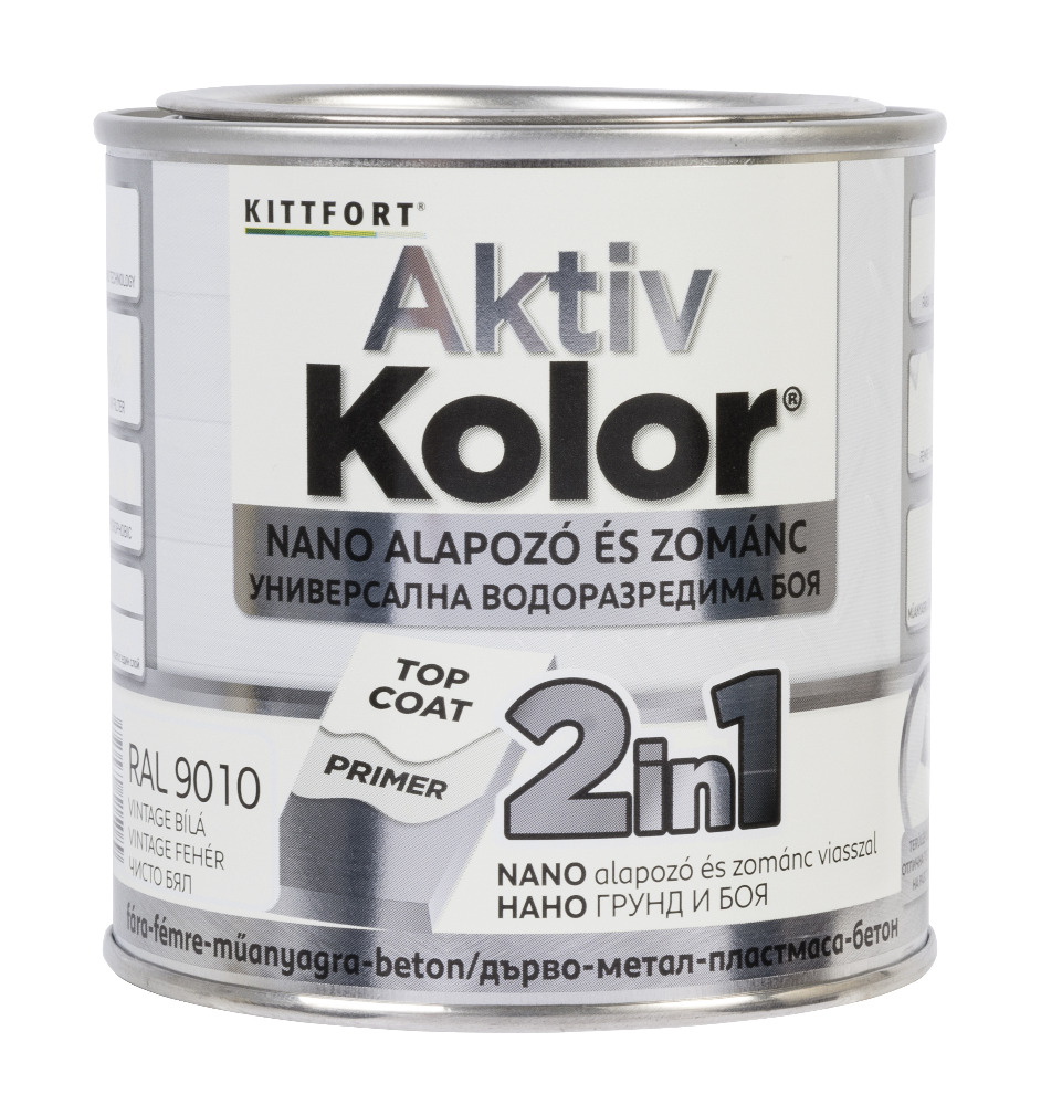 Kittfort AktivKolor Nano - Vintage fehér - RAL 9010 - 0,375 L