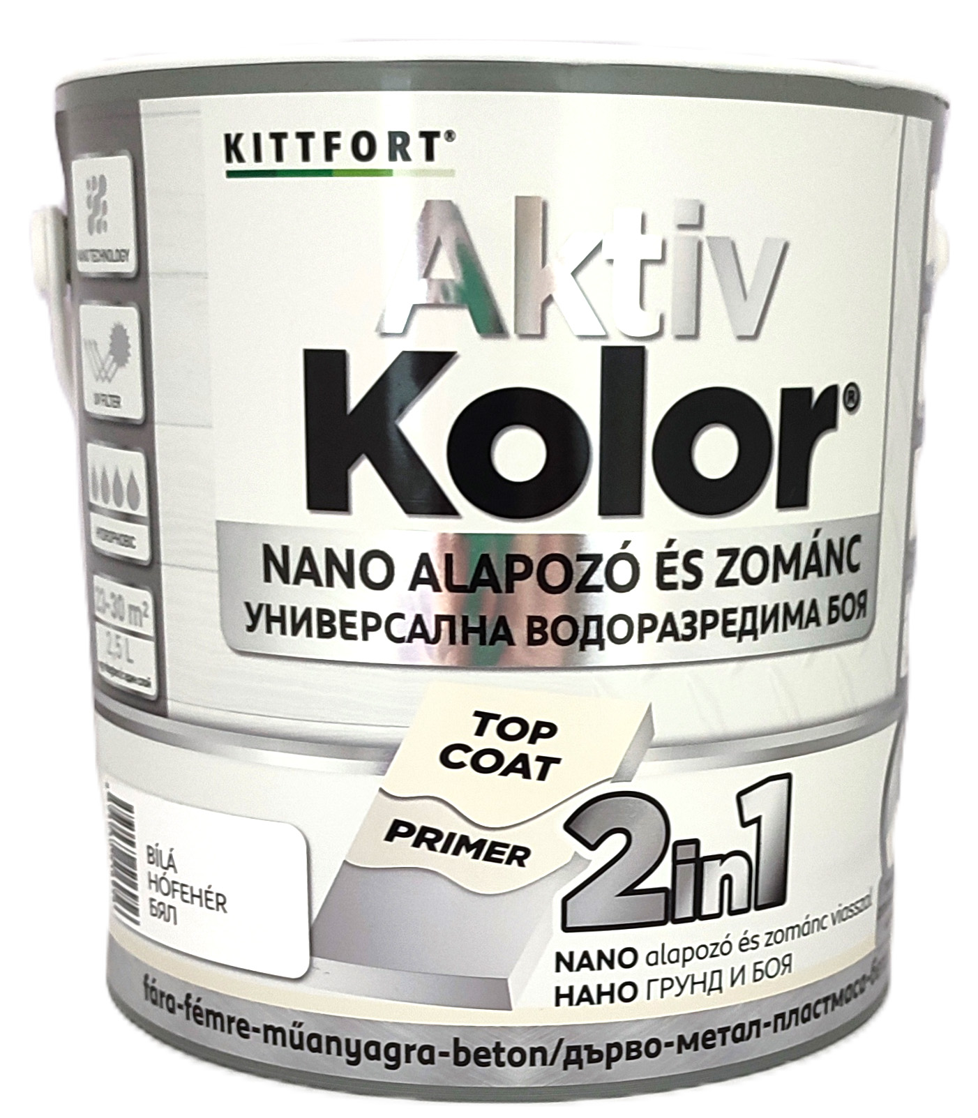 Kittfort AktivKolor Nano - Hófehér - 2,5 L