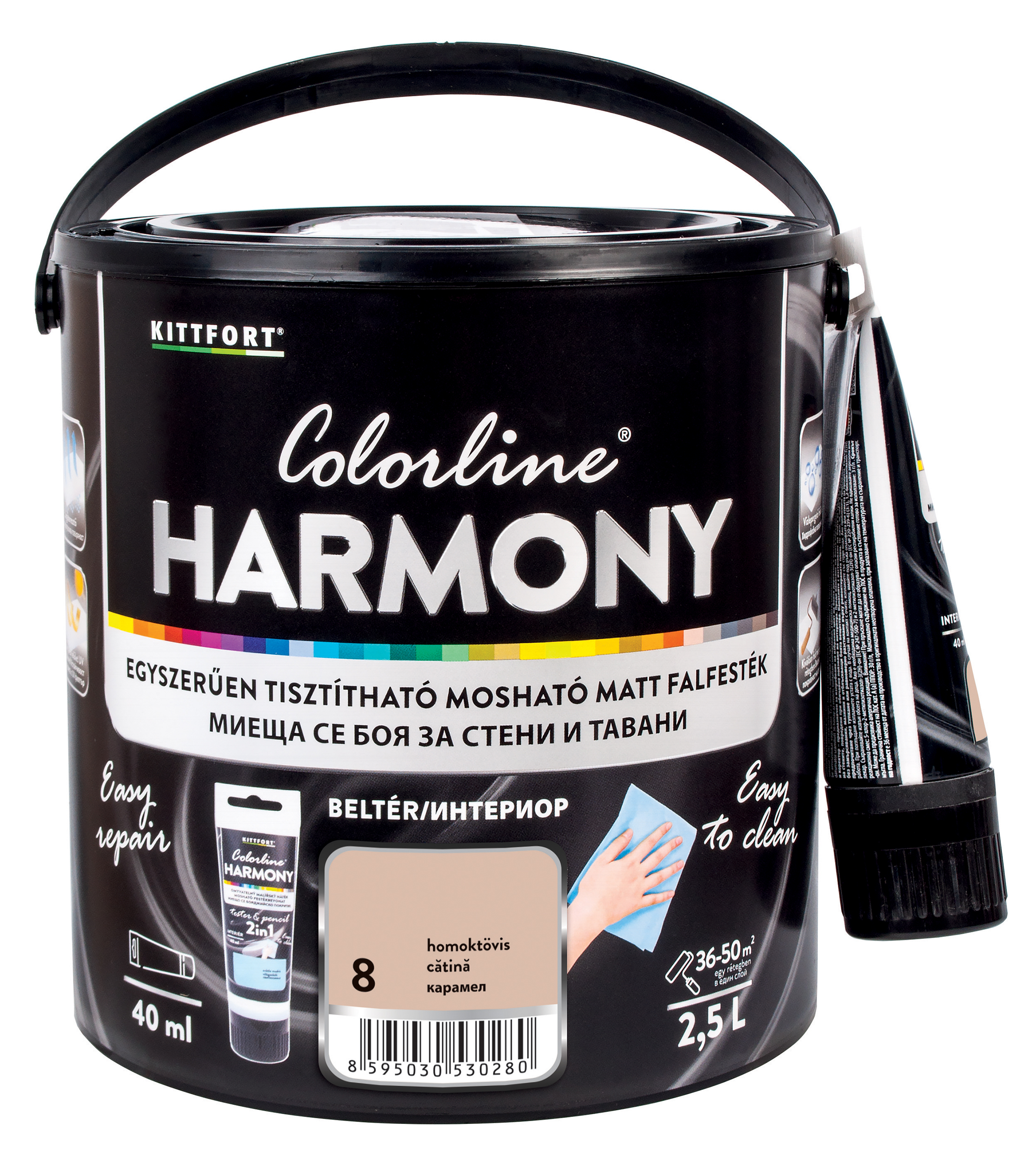 Kittfort Colorline Harmony - Homoktövis 08 - 2,5 L + 40 ml javítófesték