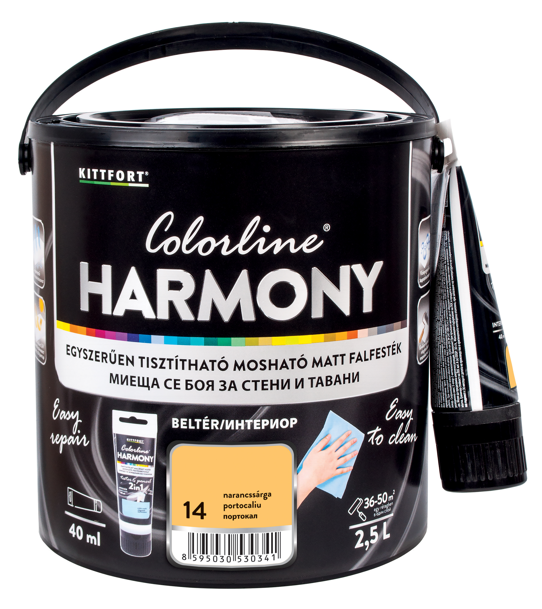 Kittfort Colorline Harmony - Narancssárga 14 - 2,5 L + 40 ml javítófesték