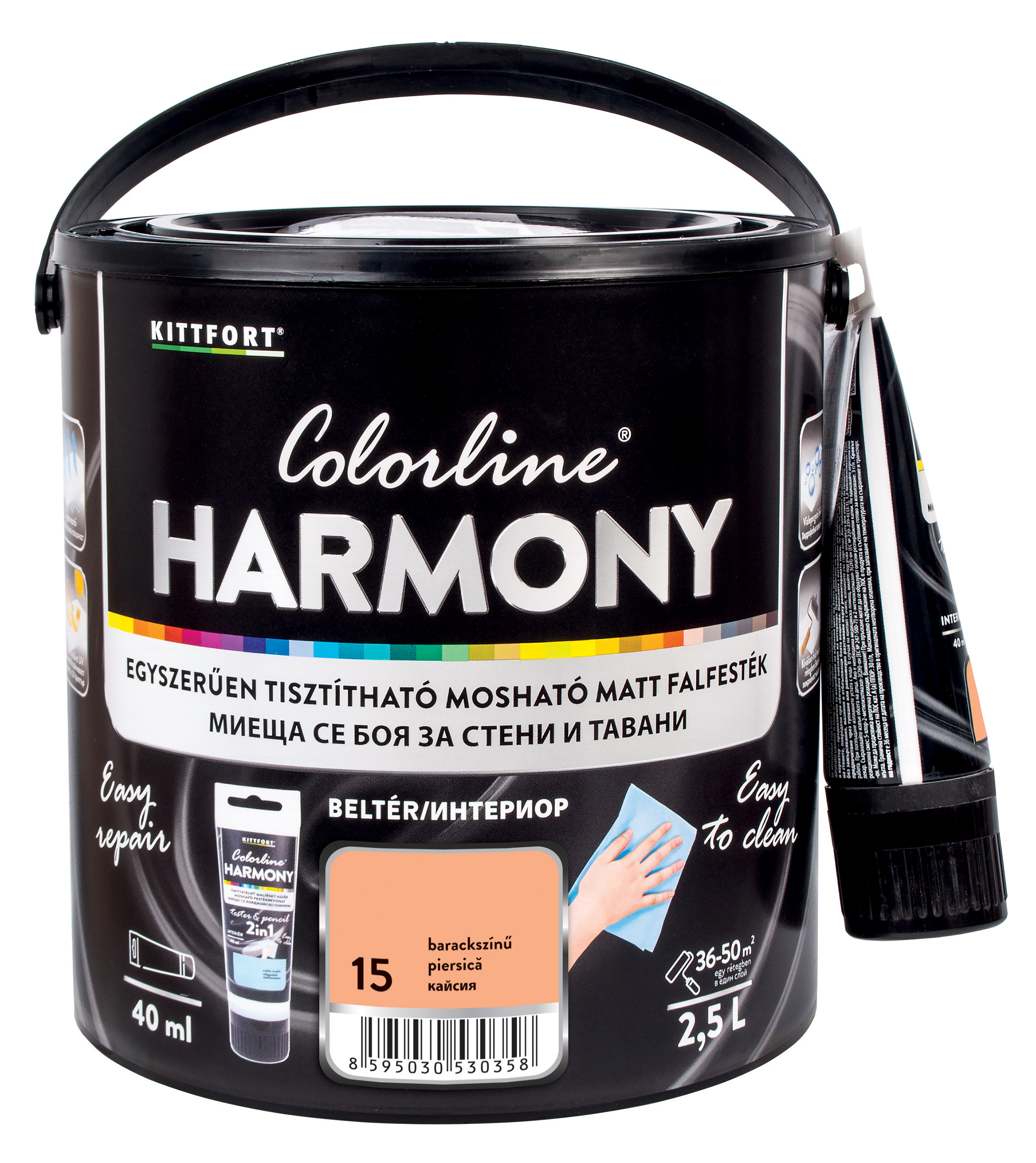 Kittfort Colorline Harmony - Barackszínű 15 - 2,5 L + 40 ml javítófesték