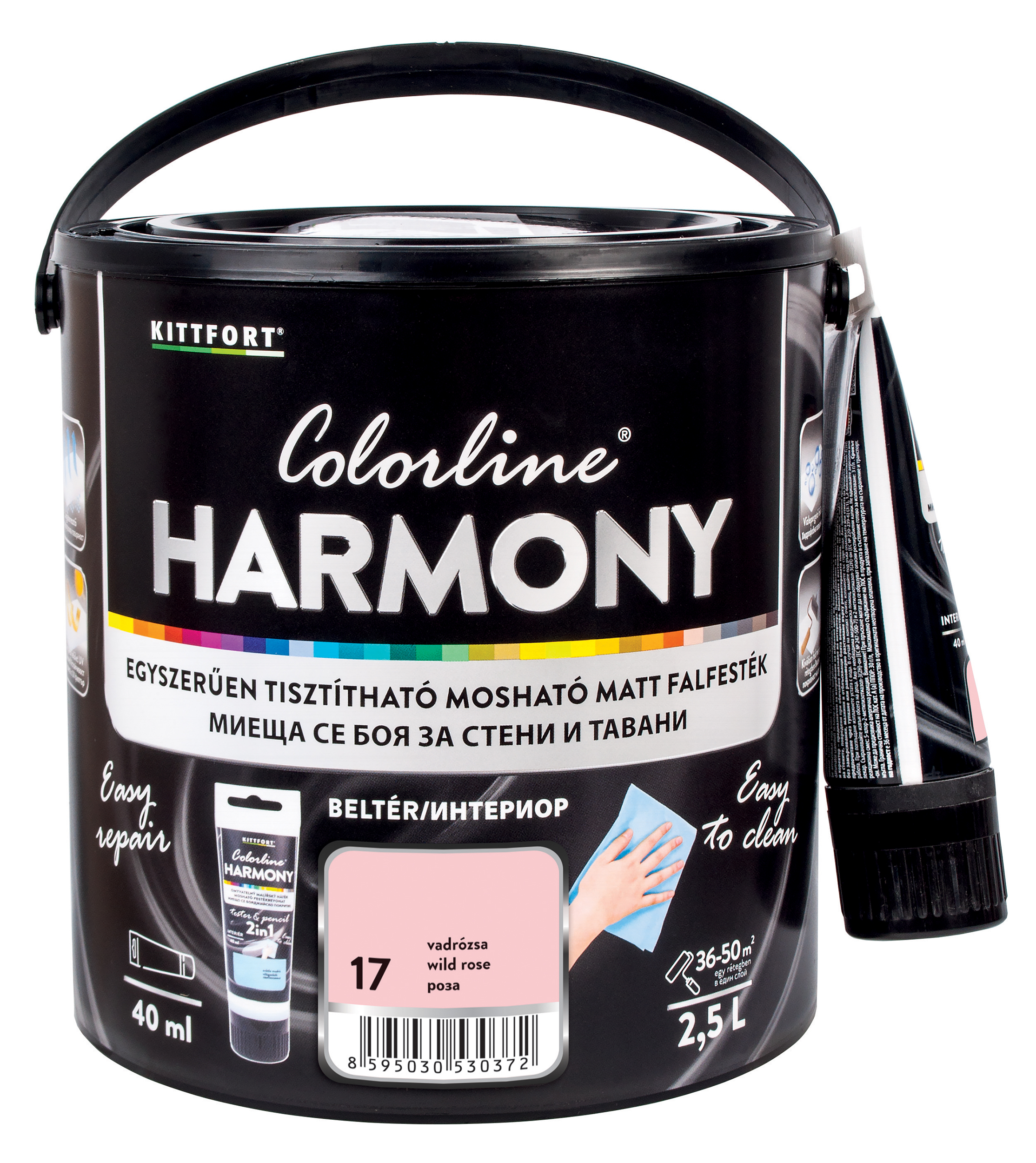 Kittfort Colorline Harmony - Vadrózsa 17 - 2,5 L + 40 ml javítófesték