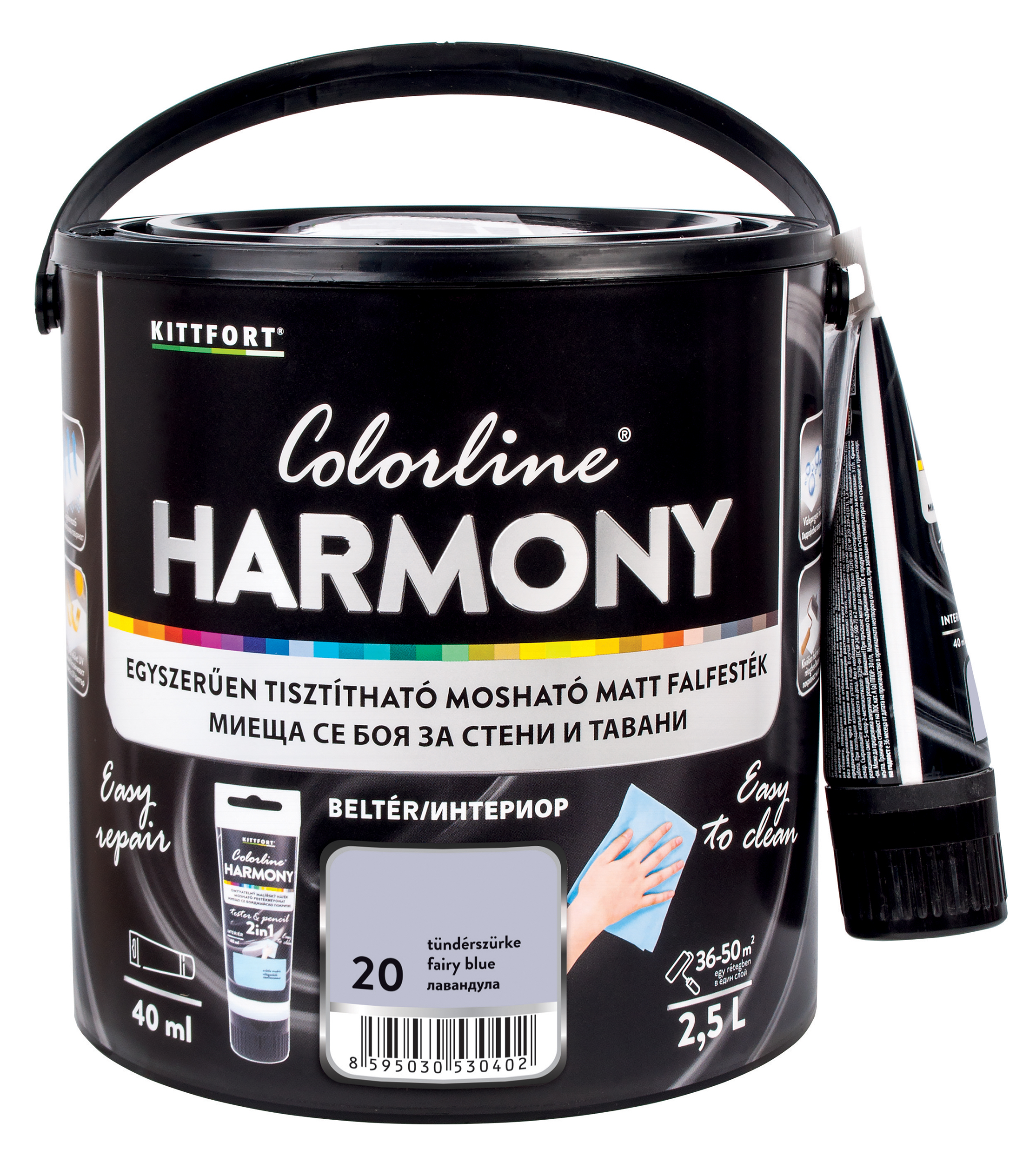 Kittfort Colorline Harmony - Tündérszürke 20 - 2,5 L + 40 ml javítófesték