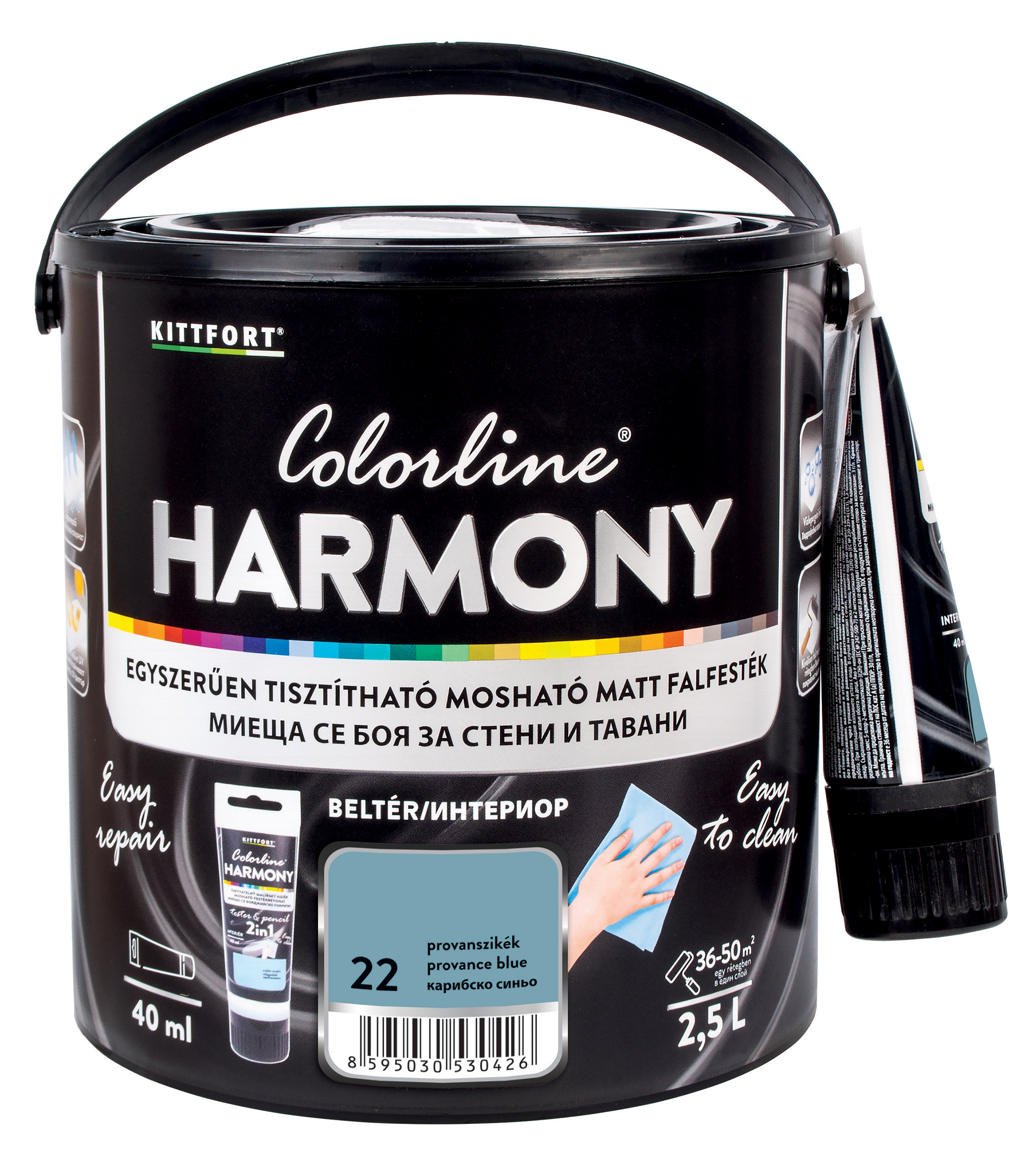 Kittfort Colorline Harmony - Provánszikék 22 - 2,5 L + 40 ml javítófesték