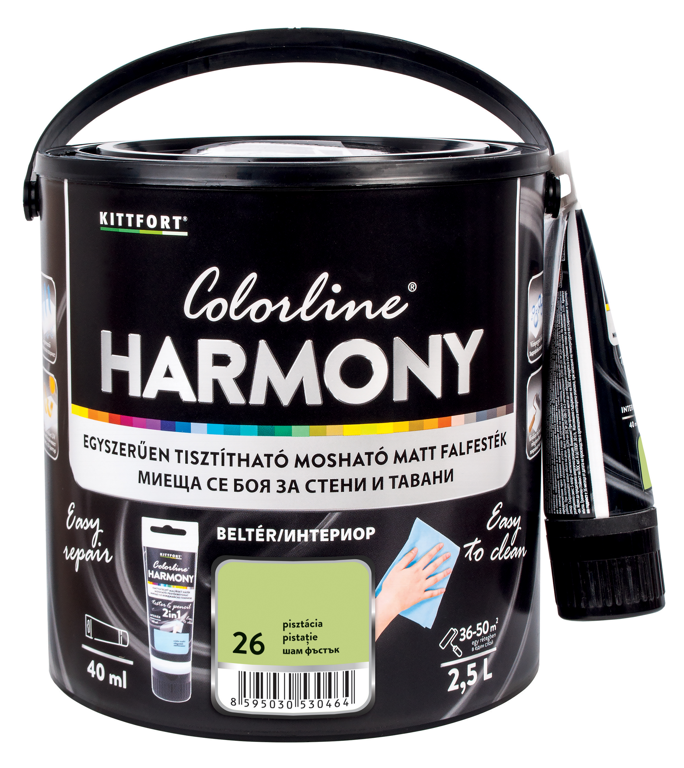 Kittfort Colorline Harmony - Pisztácia 26 - 2,5 L + 40 ml javítófesték