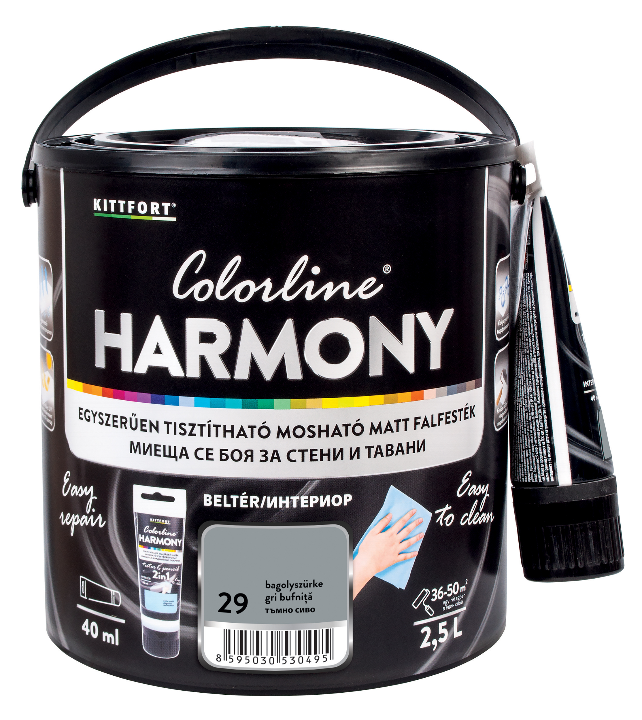 Kittfort Colorline Harmony - Bagolyszürke 29 - 2,5 L + 40 ml javítófesték