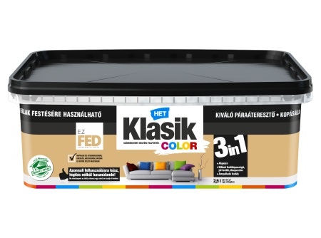 HET Klasik COLOR "lélegző" Falfesték – Tejeskávé 237 – 2,5 L