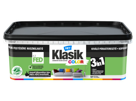 HET Klasik COLOR "lélegző" Falfesték – Zöld Alma 557 – 2,5 L