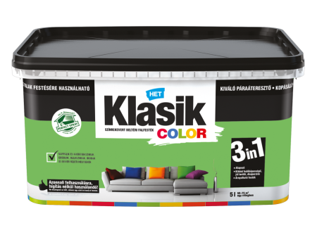 HET Klasik COLOR "lélegző" Falfesték – Zöld Alma 557 – 5 L