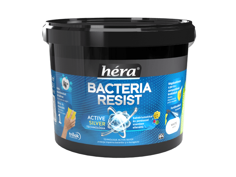 Héra Bacteria Resist beltéri falfesték - Fehér - 9 L