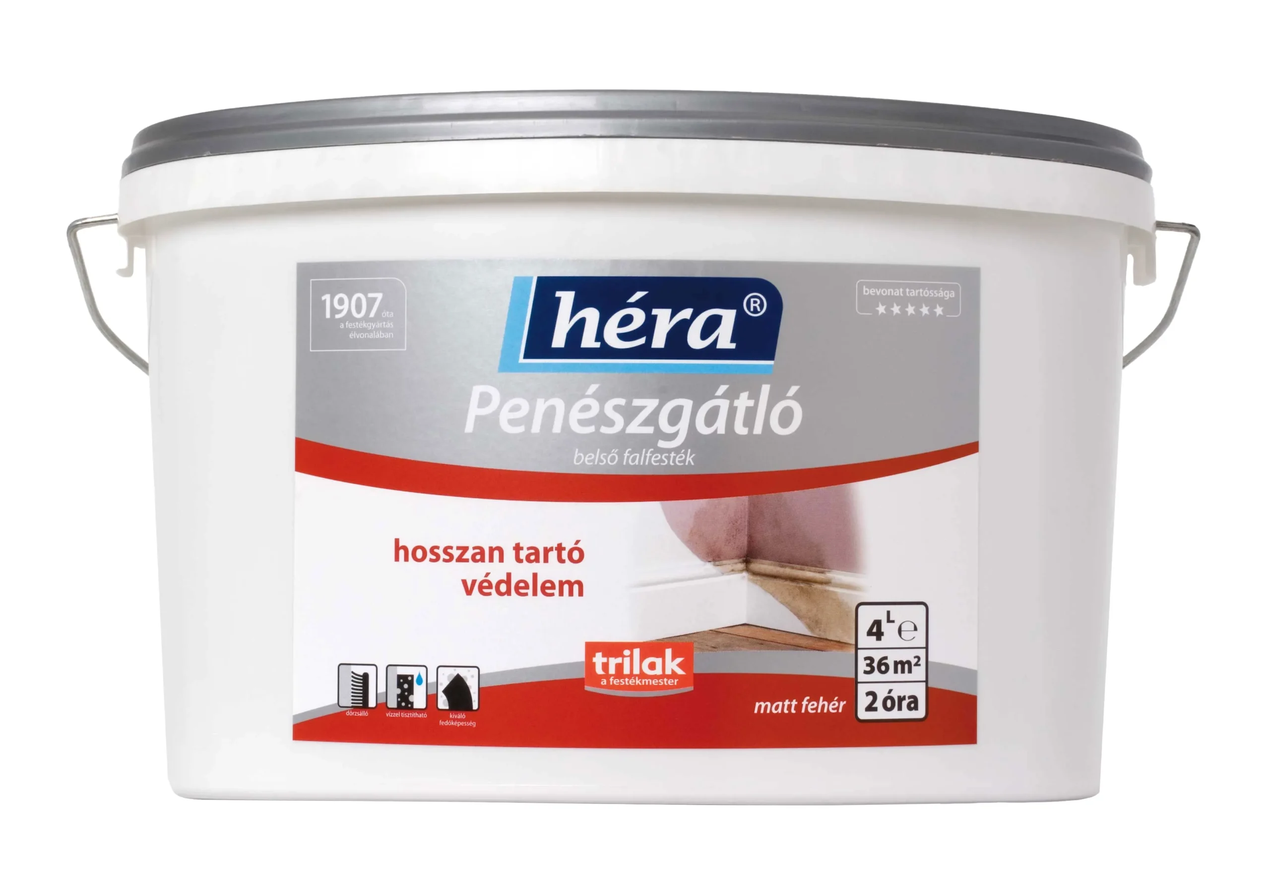 Héra penészgátló belső falfesték - Fehér - 4 L