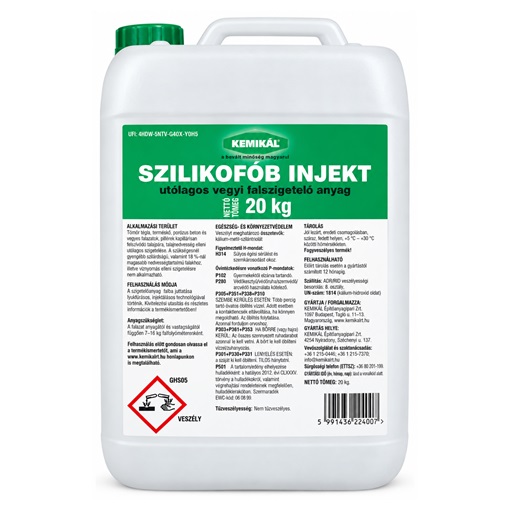 Kemikál Szilikofób Injekt utólagos falszigetelő - 20 kg