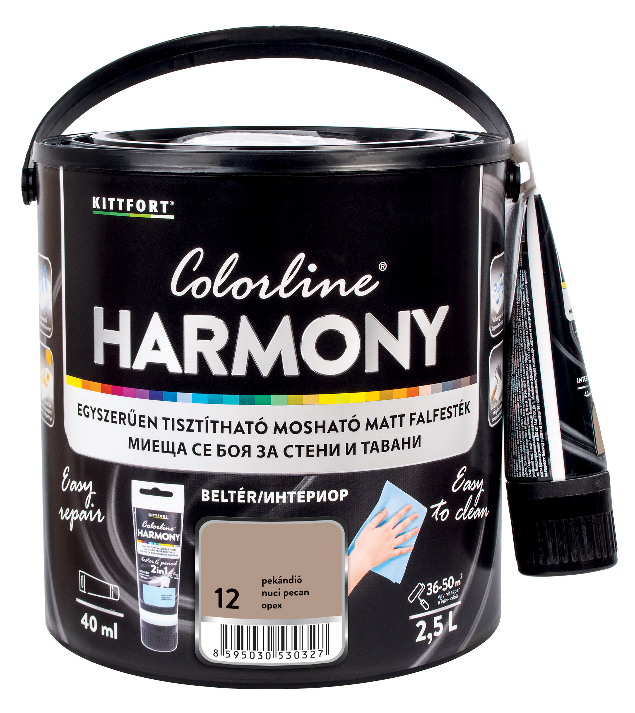 Kittfort Colorline Harmony - Pekándió 12 - 2,5 L + 40 ml javítófesték